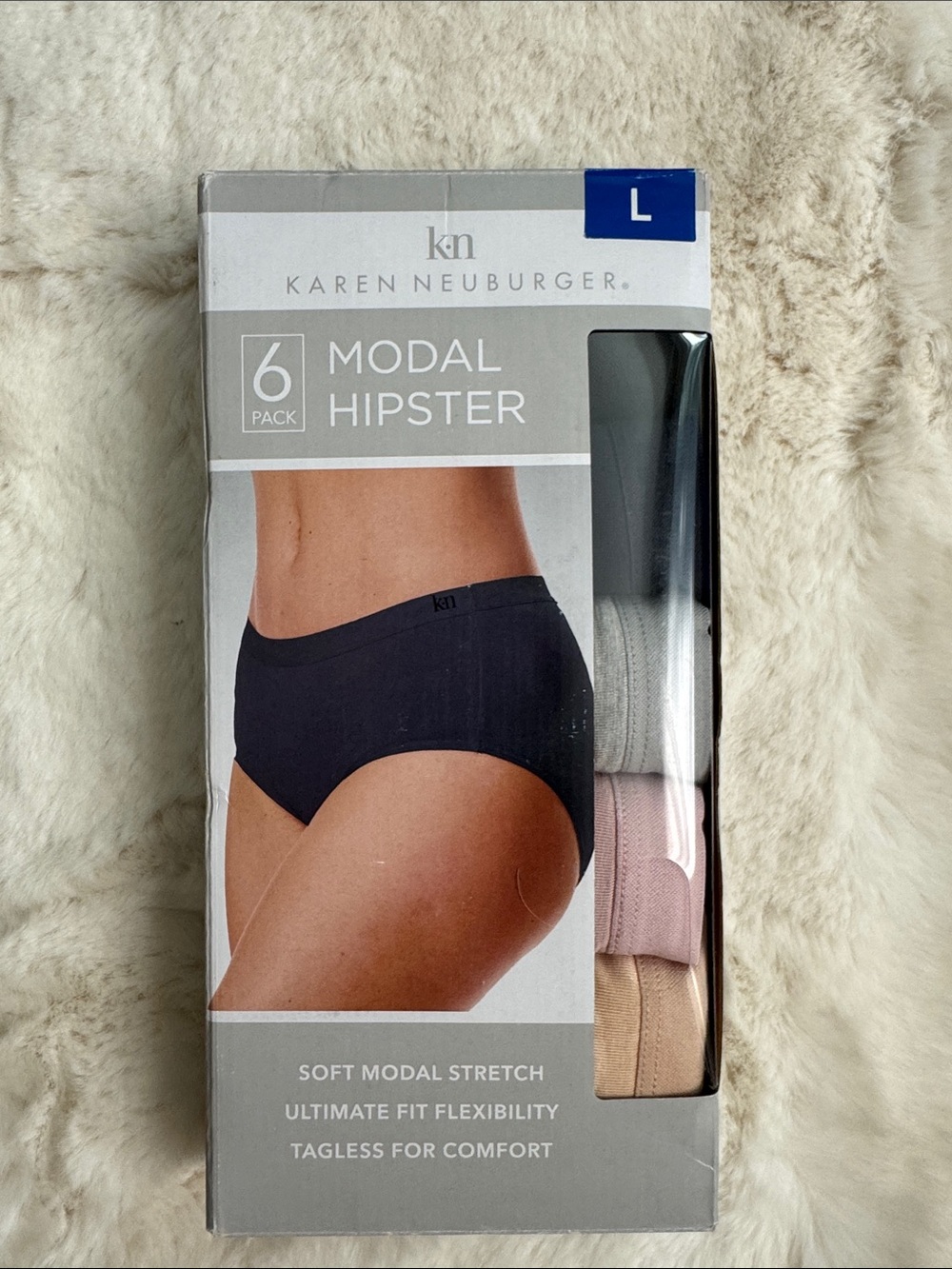 Karen Neuburger Modal Hipster 6-Pack - Black, Gray, Pink, Cream, Tan